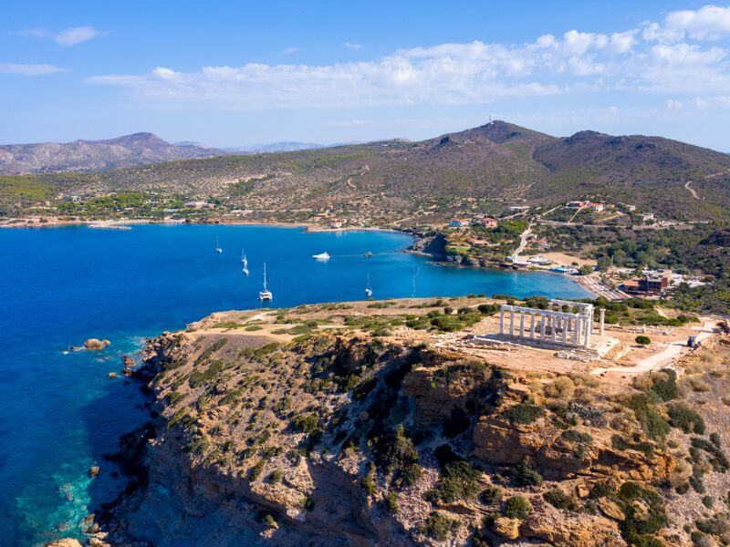 Πανοραμική θέα του ακροτηρίου του Σουνίου