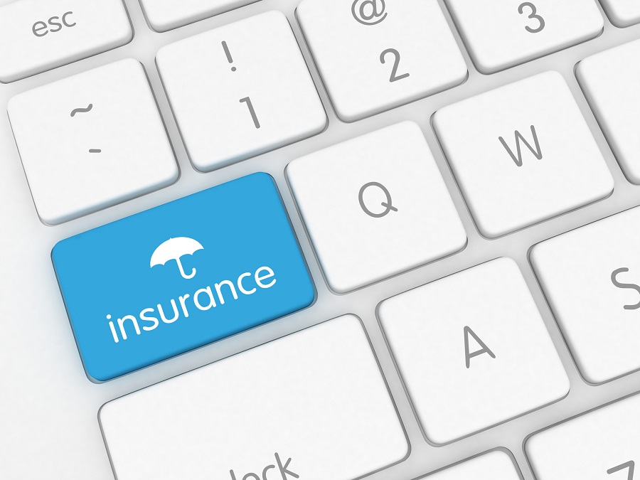 Πληκτρολόγιο με κουμπί που αναγράφει "Insurance"